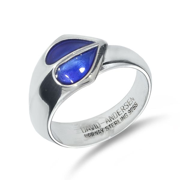 David Andersen of Norway Sterling Silver Enamel Heart Ring